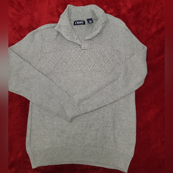 Chaps Gray Turtleneck Sweater Soft Knit - Picture 1 of 9